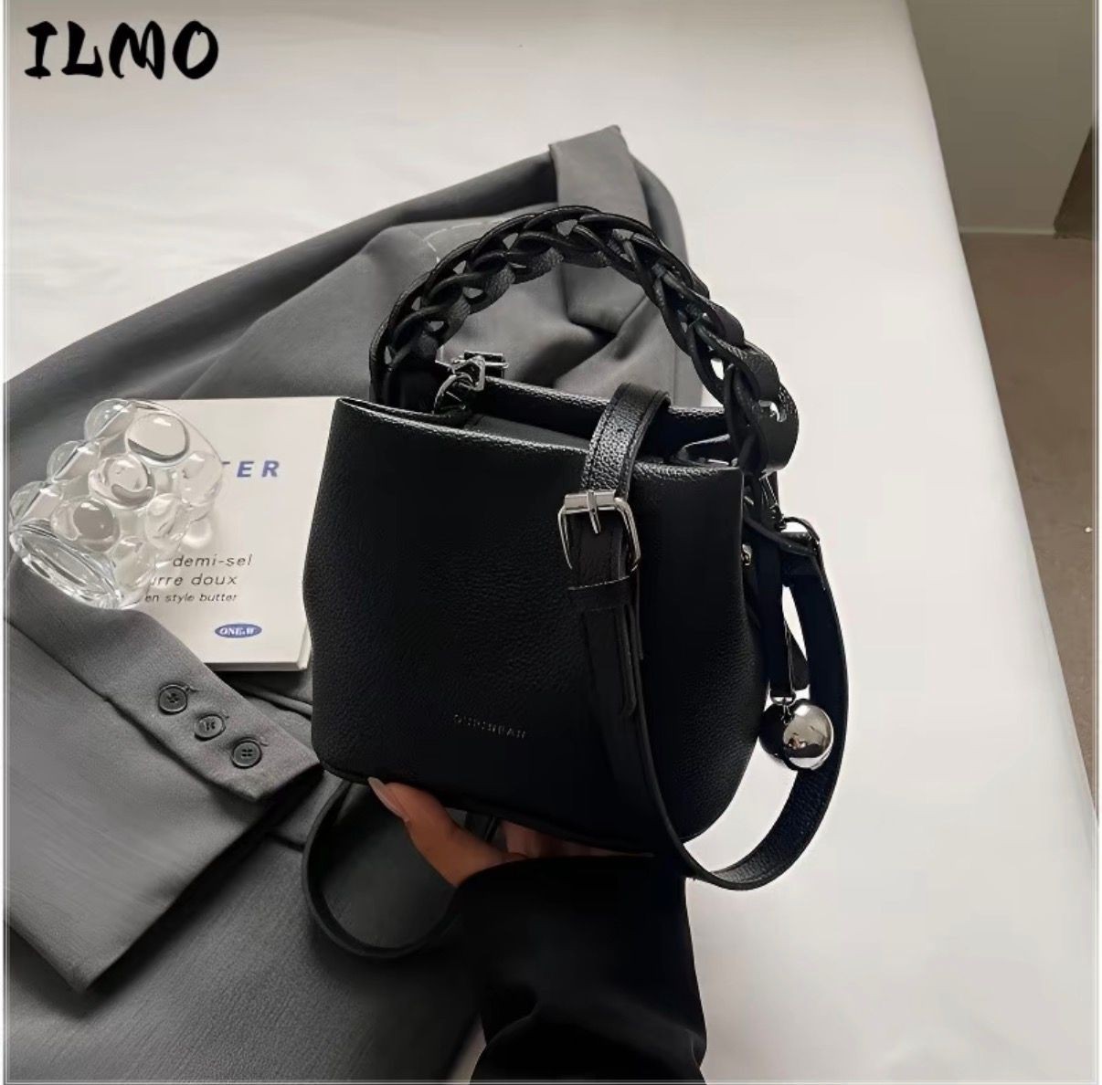 Braided mini shoulder bag